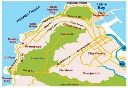 kaart van bantry bay Cape Town