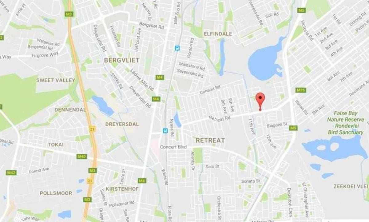 kaart van bergvliet Kaapstad
