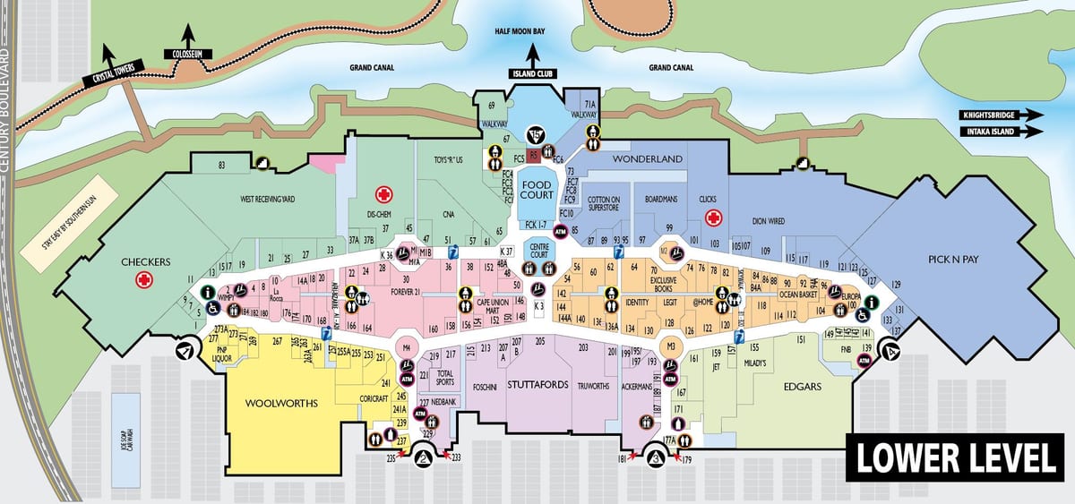 canal walk shopping centre-map