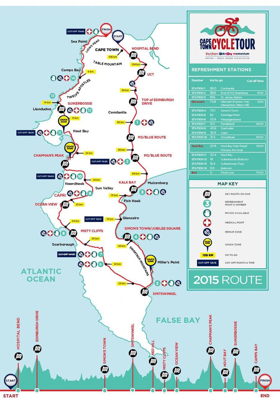 Kaapstad fiets kaart