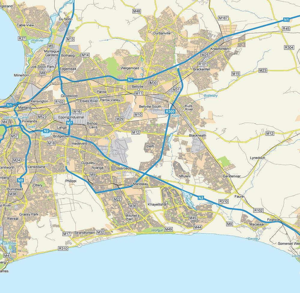 kaart van delft in Kaapstad
