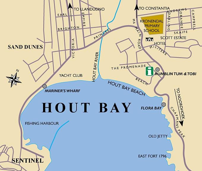 kaart van houtbaai kaart Kaapstad