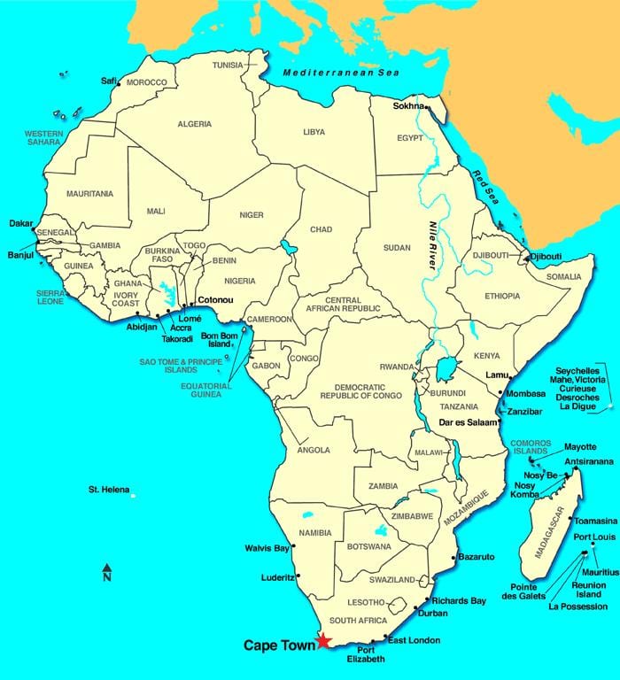 kaap van afrika kaart