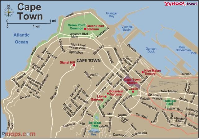 stad Kaapstad kaart kyker