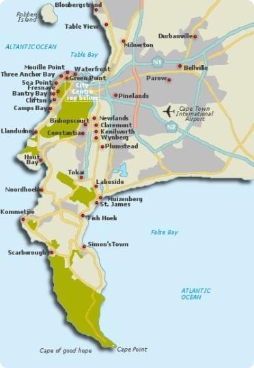 Kaapstad wyk kaart