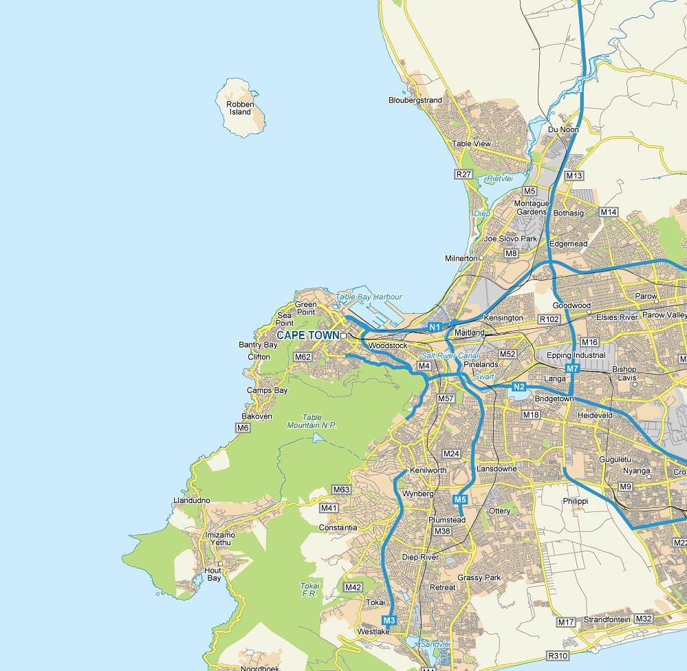 wes-kaap riviere kaart