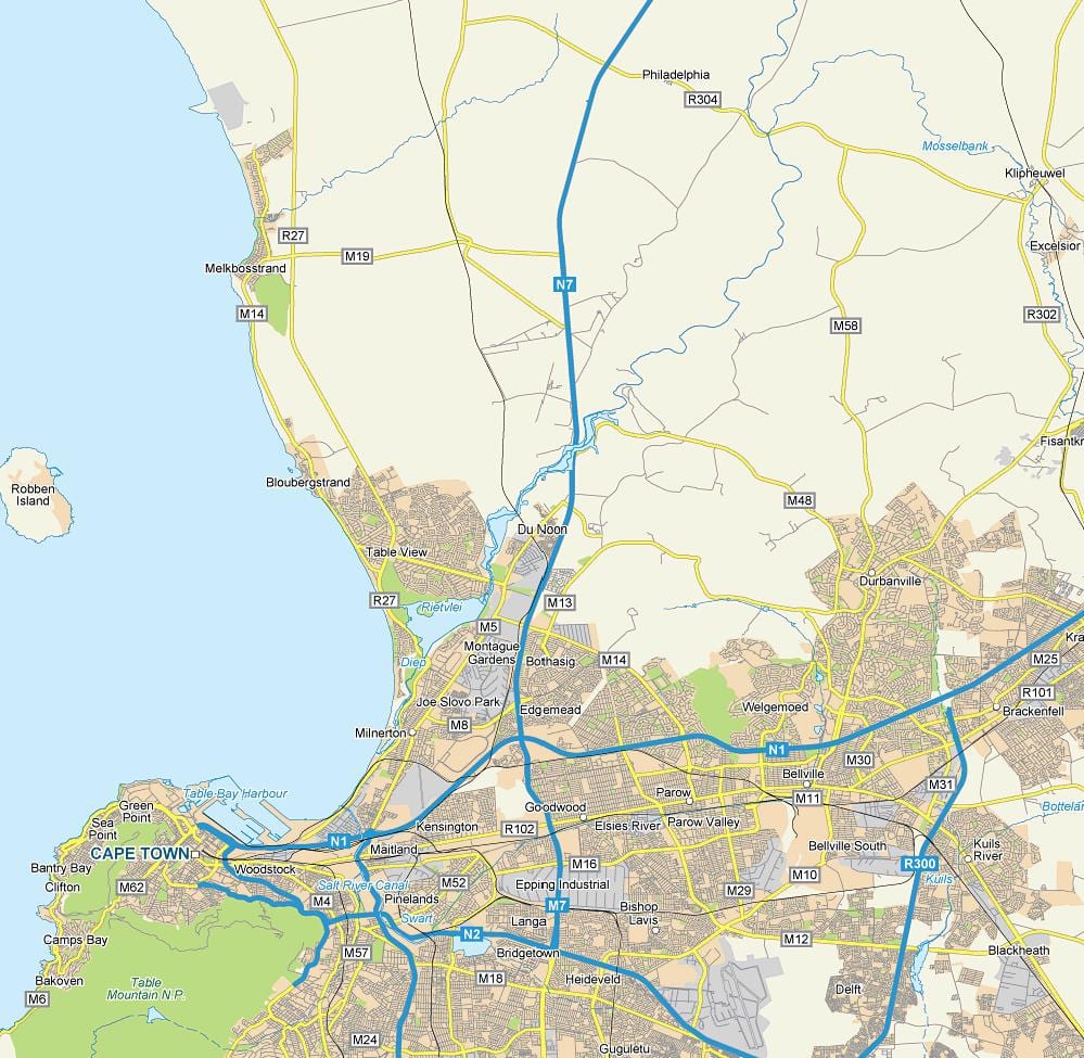 kaart van dunoon Kaapstad