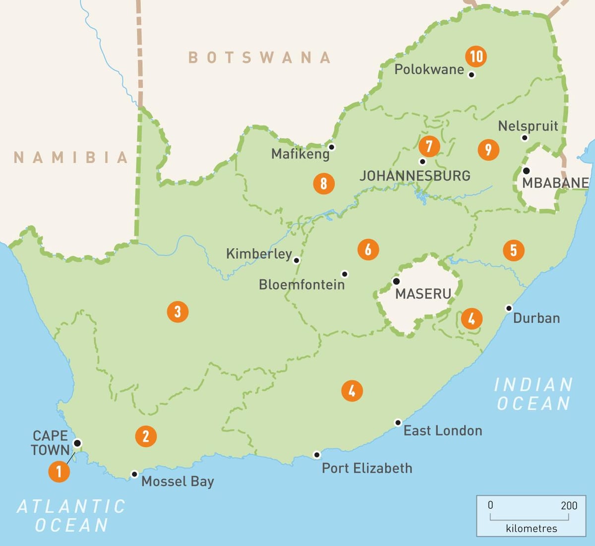 Kaapstad sa kaart