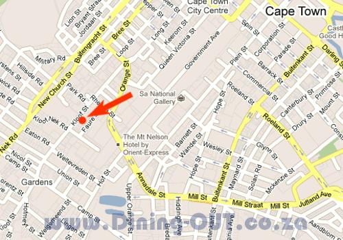 kaart van die kloof straat, Kaapstad