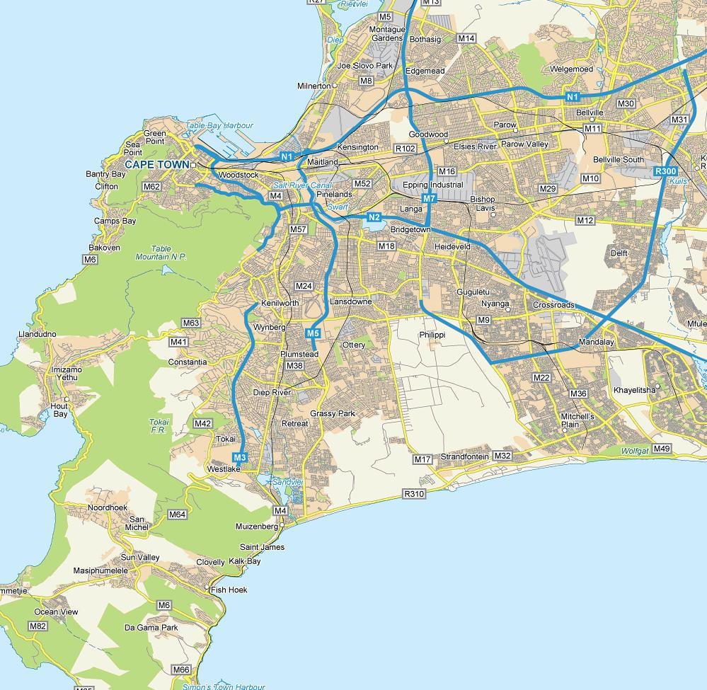 kaart van ottery Kaapstad 