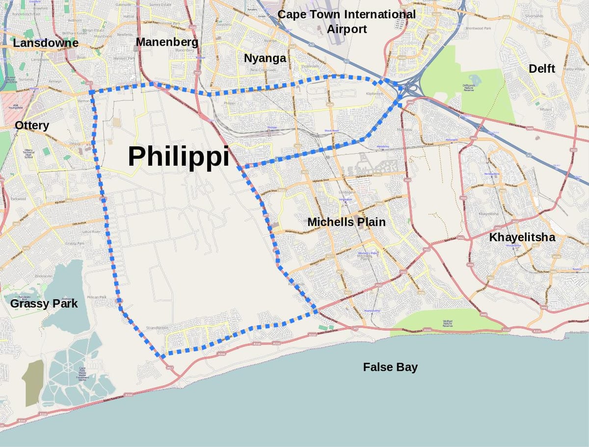 kaart van philippi Kaapstad