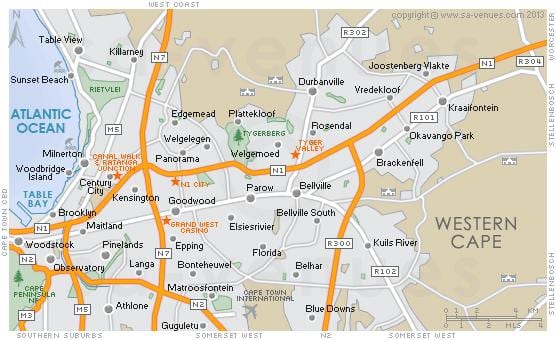 kaart van plattekloof Kaapstad