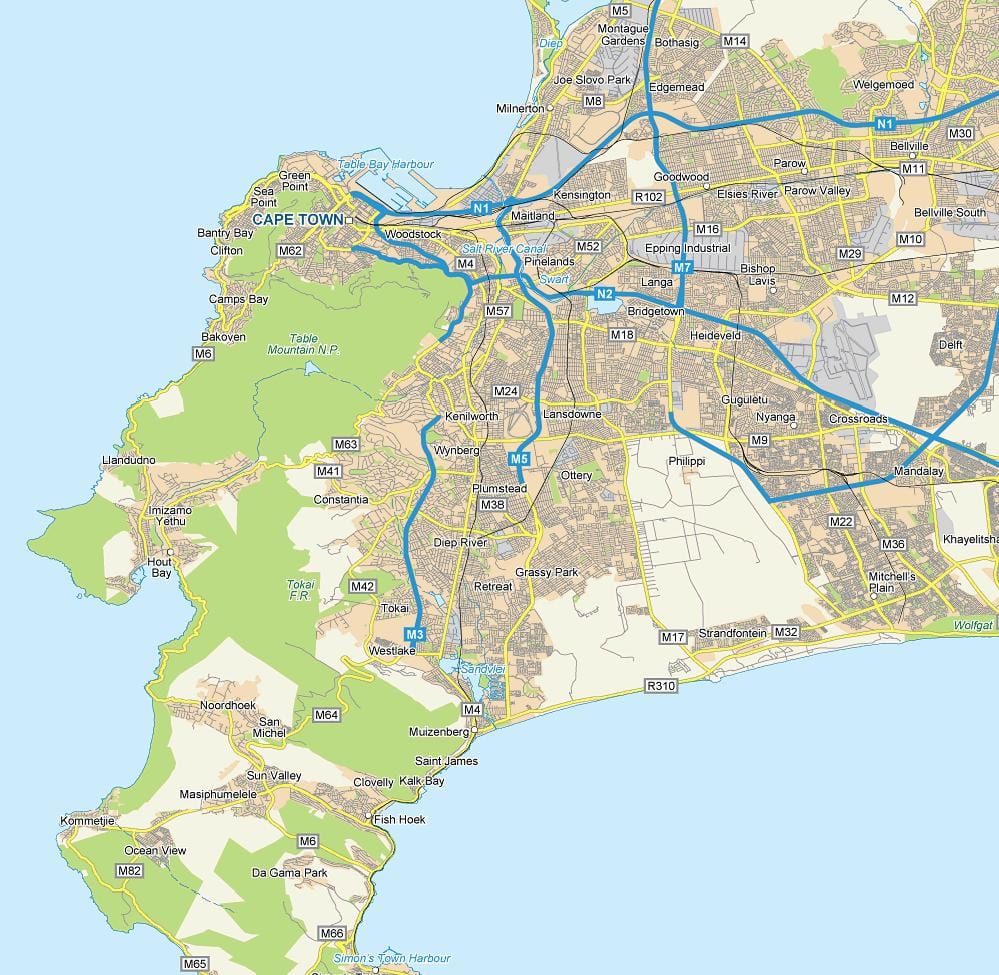 kaart van die straat kaart van plumstead Kaapstad
