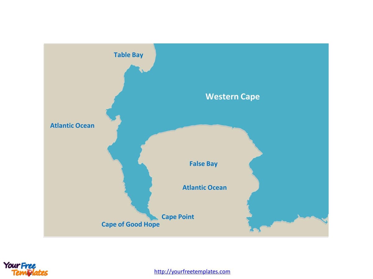 kaart van tafelbaai Suid-Afrika