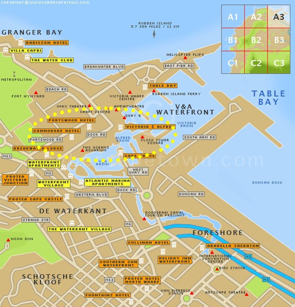 v&a Kaapstad waterfront kaart